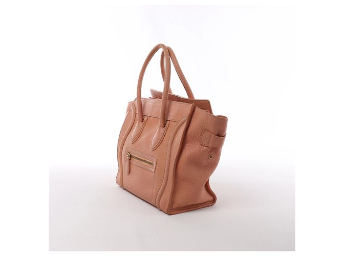 Céline Borsa a mano CELINE Luggage Micro Shopper in pelle Rosa Beige - vista 2