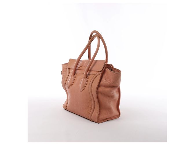 Céline Borsa a mano CELINE Luggage Micro Shopper in pelle Rosa Beige - vista 3