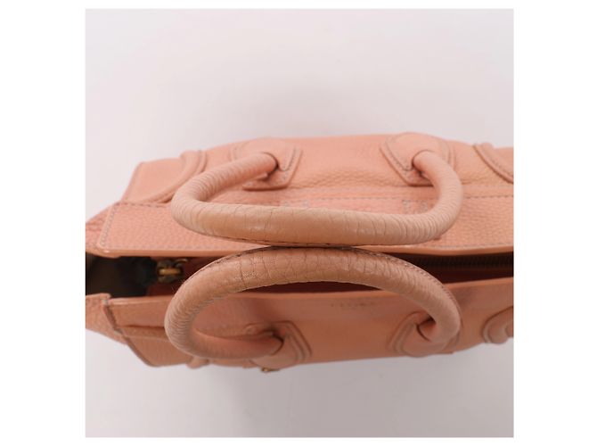 Céline Borsa a mano CELINE Luggage Micro Shopper in pelle Rosa Beige - vista 6