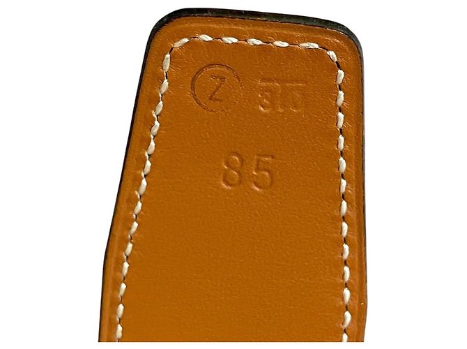 Hermès HERMES Vintage Constance Leather Belt Black Beige - view 12