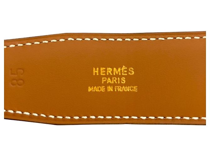 Hermès HERMES Vintage Constance Leather Belt Black Beige - view 13