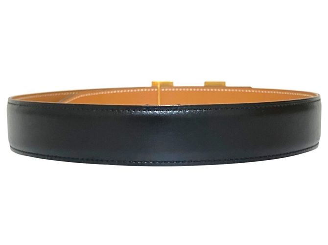 Hermès HERMES Vintage Constance Leather Belt Black Beige - view 2