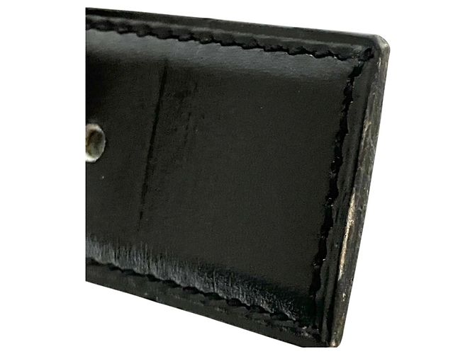 Hermès HERMES Vintage Constance Leather Belt Black Beige - view 5