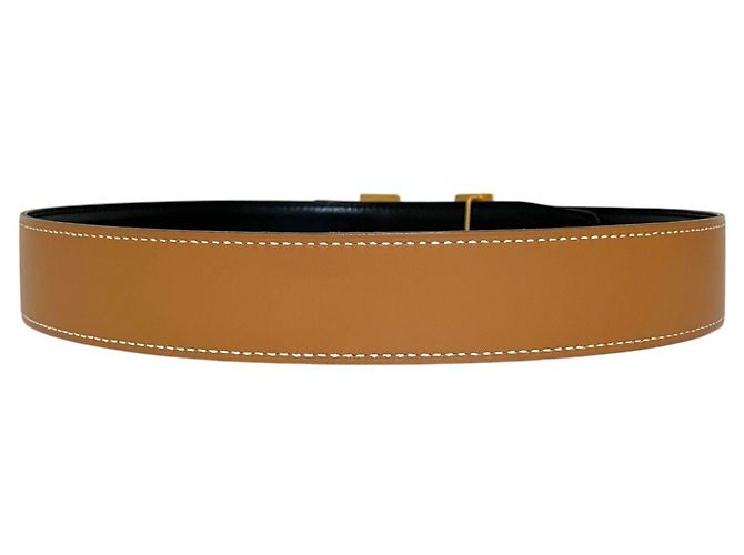 Hermès HERMES Vintage Constance Leather Belt Black Beige - view 7