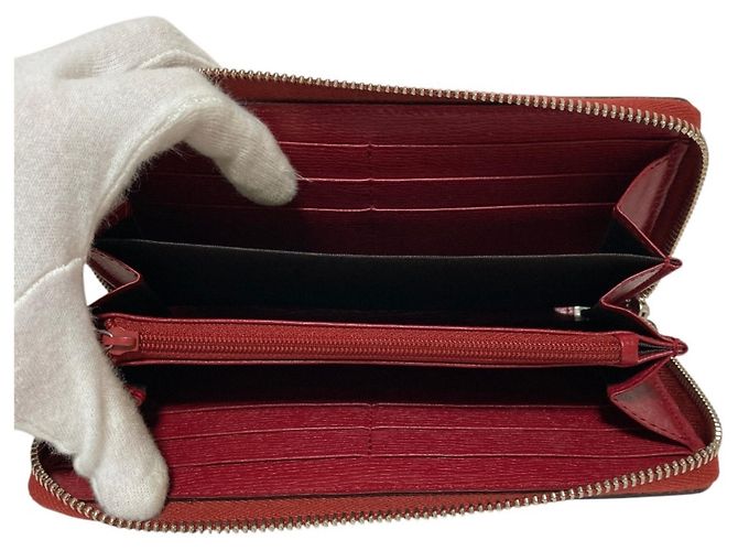 Cartera larga con cremallera redonda GUCCI Blooms Roja - vista 7