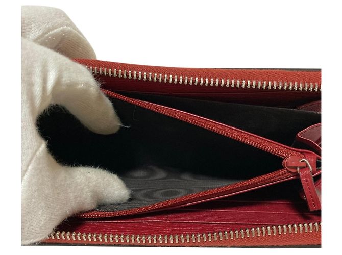 Cartera larga con cremallera redonda GUCCI Blooms Roja - vista 8