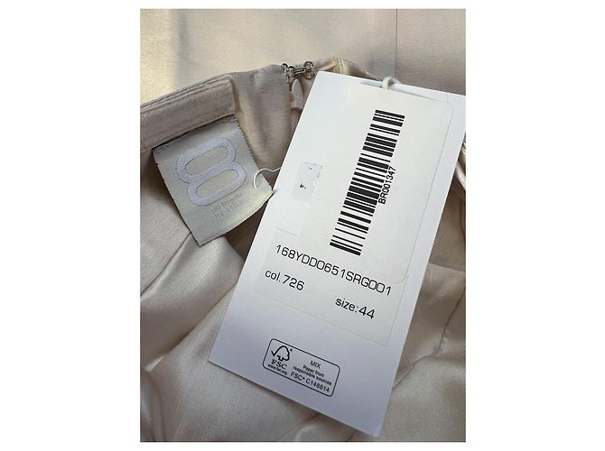 Autre Marque 8 By Yoox cremefarbenes Seiden-Midi-Kleid Roh - Ansicht 2
