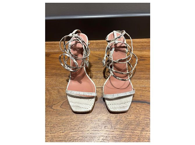 Amina Muaddi Gilda Python Print Sandals - view 10