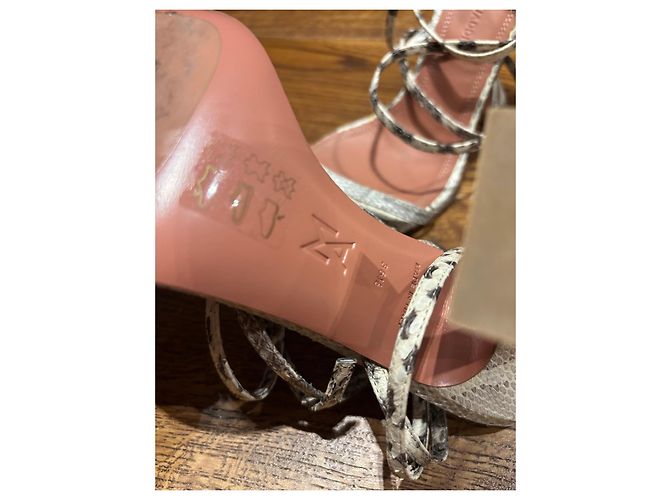 Amina Muaddi Gilda Python Print Sandals - view 3
