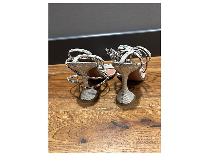 Amina Muaddi Gilda Python Print Sandals - view 5