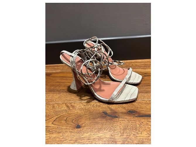 Amina Muaddi Gilda Python Print Sandals - view 7