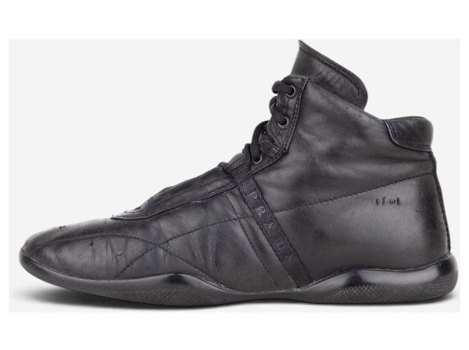 Sneakers racing alte Prada anni 2000 Nero - vista 3