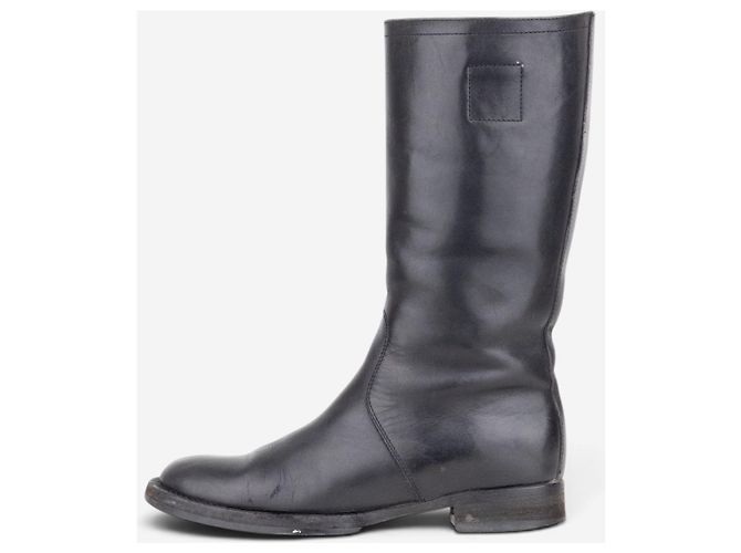 Miu Miu AW01 ‘Peco’ Biker Riding Combat Boots Schwarz - Ansicht 3