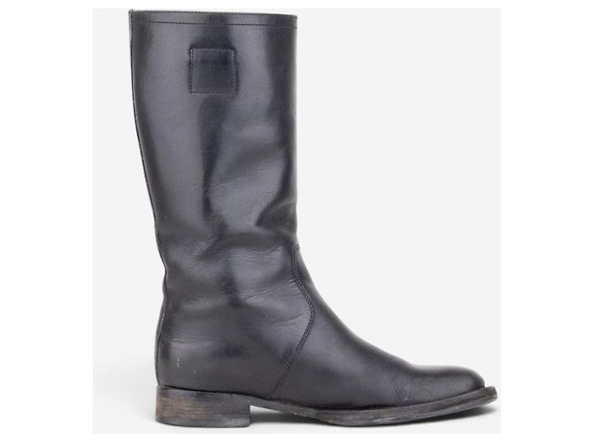 Miu Miu AW01 ‘Peco’ Biker Riding Combat Boots Schwarz - Ansicht 4