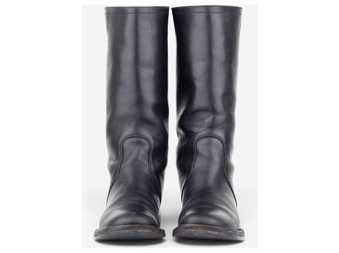 Miu Miu AW01 ‘Peco’ Biker Riding Combat Boots Schwarz - Ansicht 5