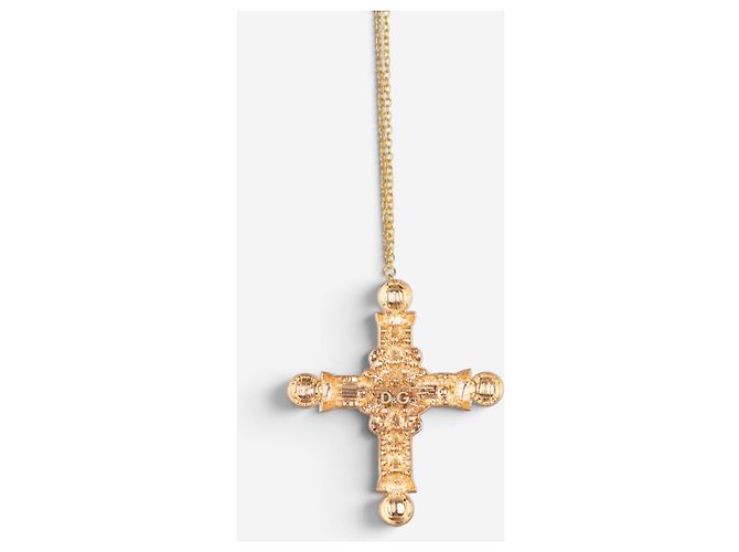 Colar de Cruz com Pérolas Cor Dourada Dolce & Gabbana dos anos 2000 Dourado - vista 5