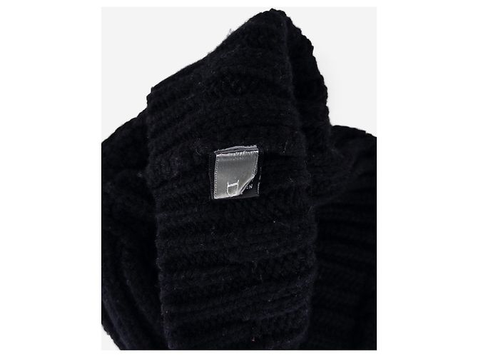 Autre Marque Berretto in maglia Dior Homme con patch logo in pelle e visiera Nero - vista 6