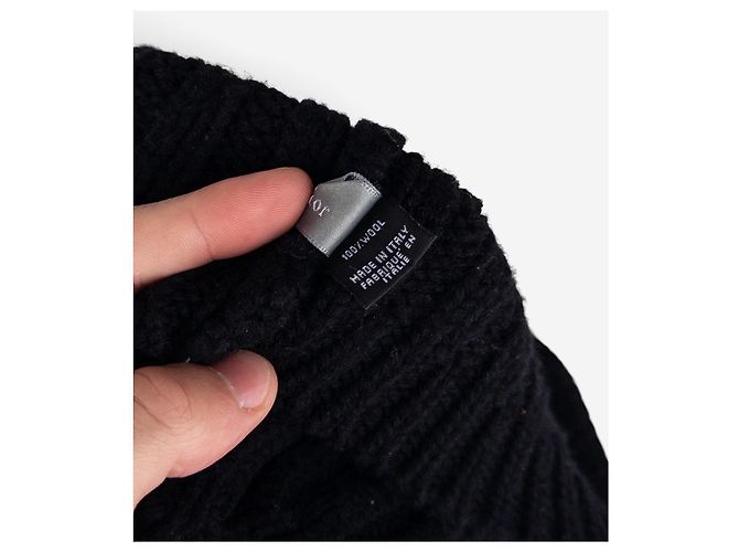 Autre Marque Berretto in maglia Dior Homme con patch logo in pelle e visiera Nero - vista 7