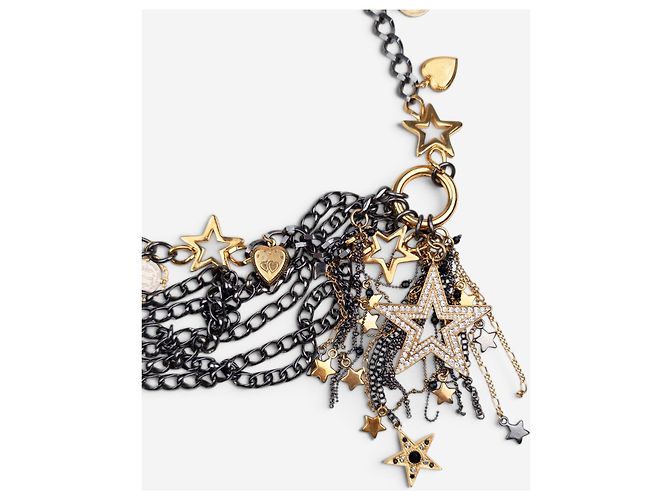 Dolce & Gabbana 2000s Multi-Chain Statement-Halskette mit Herz- und Stern-Charms Silber - Ansicht 4