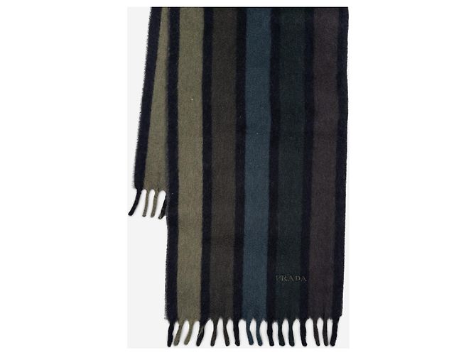 Bufanda de rayas suaves Prada AW07 Negro - vista 3
