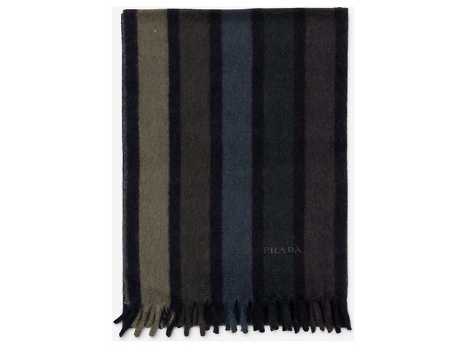 Bufanda de rayas suaves Prada AW07 Negro - vista 5