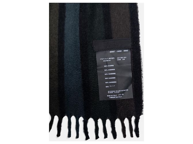 Bufanda de rayas suaves Prada AW07 Negro - vista 6