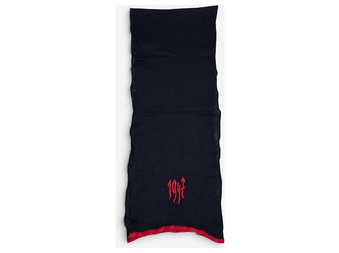 Autre Marque Sciarpa Dior by Galliano SS02 con ricamo logo 'Gothic' fuzzy Nero - vista 2