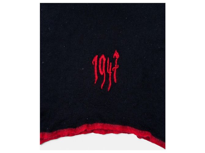 Autre Marque Sciarpa Dior by Galliano SS02 con ricamo logo 'Gothic' fuzzy Nero - vista 4