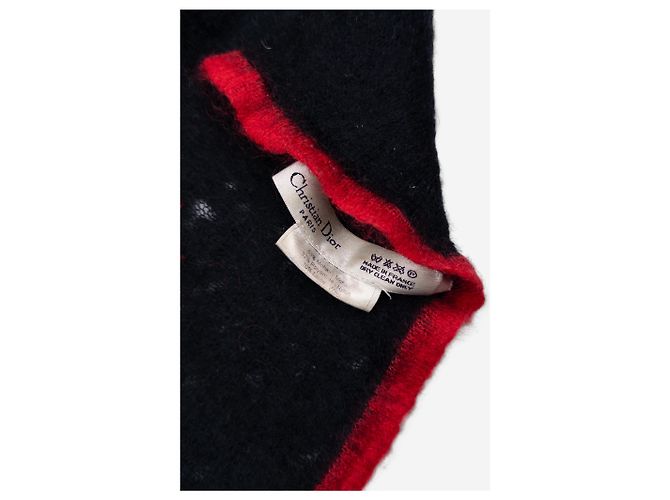Autre Marque Sciarpa Dior by Galliano SS02 con ricamo logo 'Gothic' fuzzy Nero - vista 6