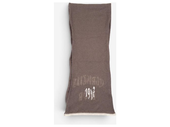 Autre Marque Sciarpa Dior by Galliano SS02 con ricamo logo 'Gothic' fuzzy Marrone - vista 2