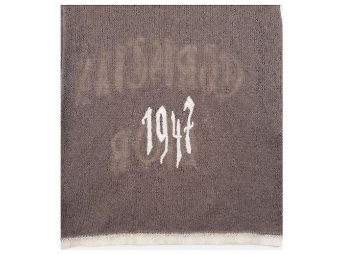 Autre Marque Sciarpa Dior by Galliano SS02 con ricamo logo 'Gothic' fuzzy Marrone - vista 4
