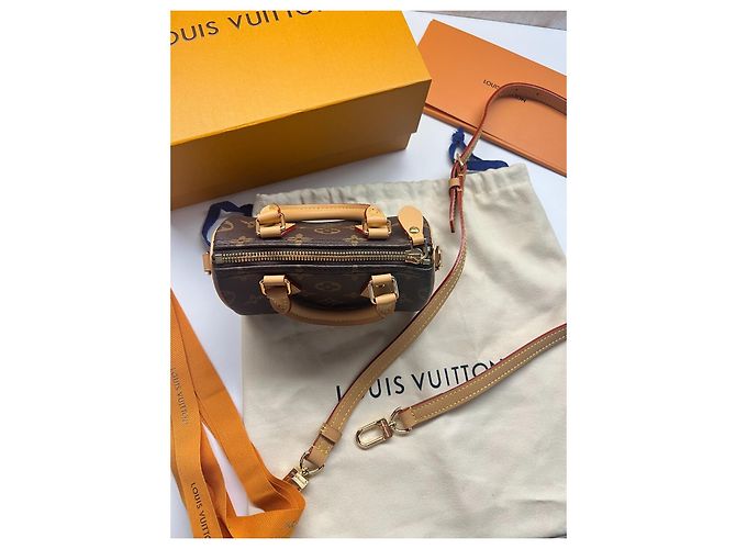 Louis Vuitton Nano Speedy Tasche Monogram Canvas Braun Monogramm - Ansicht 18
