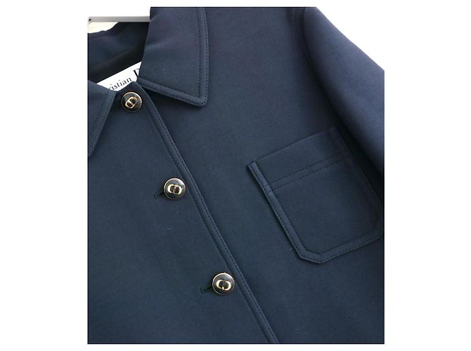 Christian Dior Caro Wolle & Seide Jacke Navy Dunkelblau - Ansicht 4