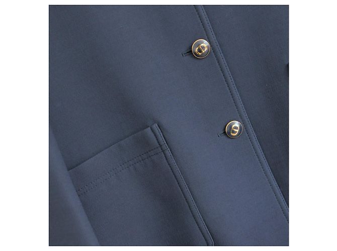 Christian Dior Caro Wolle & Seide Jacke Navy Dunkelblau - Ansicht 5
