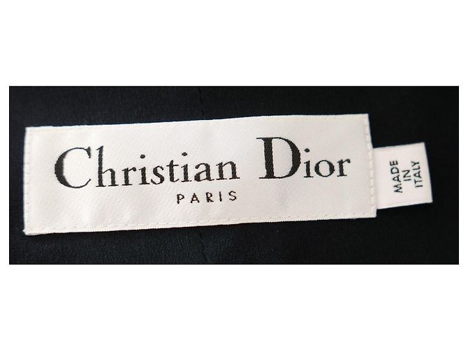 Christian Dior Caro Wolle & Seide Jacke Navy Dunkelblau - Ansicht 7