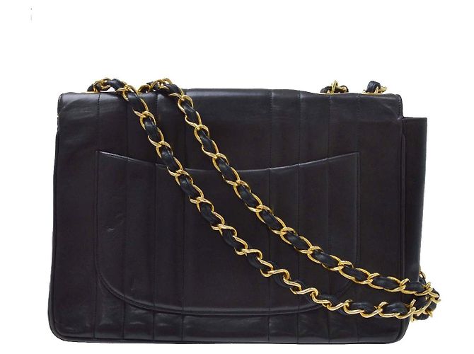 Chanel Vintage Mademoiselle Flap Lambskin Nero - vista 2