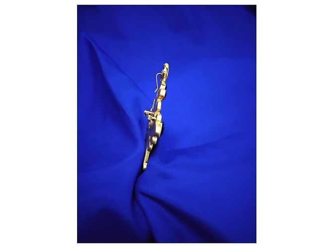 Chanel Kreuz-Brosche mit bunten Edelsteinen Rot Blau Golden Grün - Ansicht 9