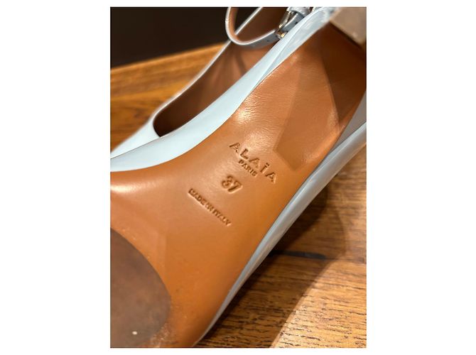 Alaïa Mary Jane Pumps Lackleder Hellblau - Ansicht 3