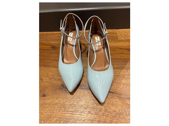 Alaïa Mary Jane Pumps Lackleder Hellblau - Ansicht 7