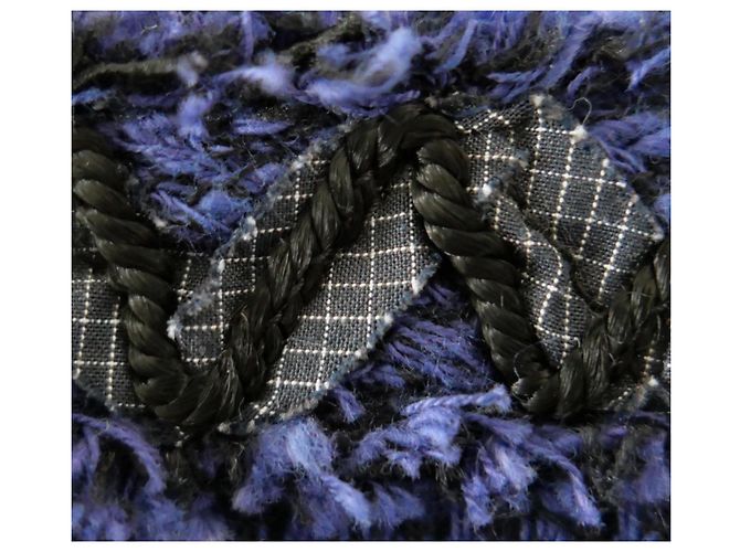 Giacca Chanel Primavera 2009 in tweed indaco Blu - vista 11