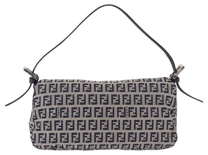 Fendi Baguette Zucchino Canvas Mini Blu navy - vista 3