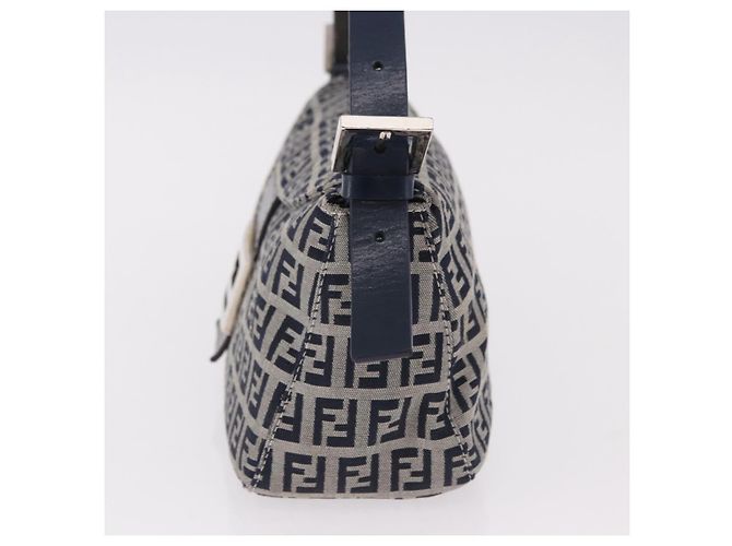 Fendi Baguette Zucchino Canvas Mini Blu navy - vista 5