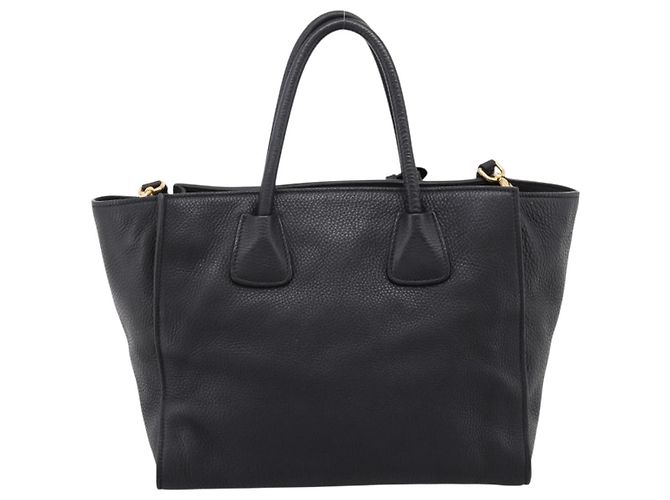 Prada Front Pocket Convertible Vitello Daino Medium Negro - vista 2