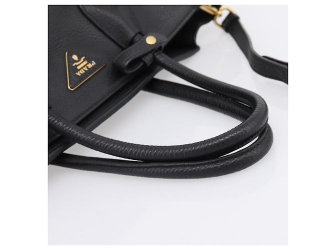Prada Front Pocket Convertible Vitello Daino Medium Negro - vista 7