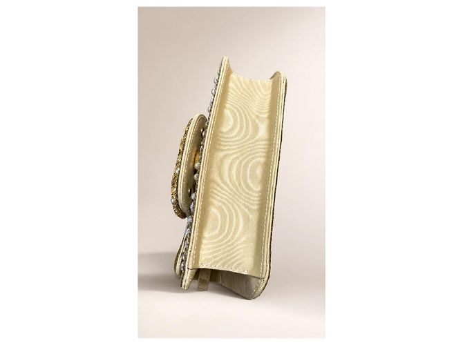 Valentino Garavani Locò Small Borsa a spalla ricamata VLogo Bianco Multicolore D'oro Metallico - vista 11