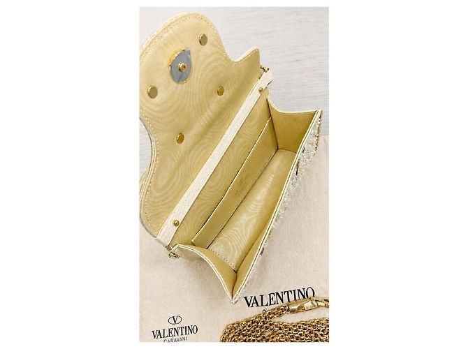 Valentino Garavani Locò Small Borsa a spalla ricamata VLogo Bianco Multicolore D'oro Metallico - vista 12
