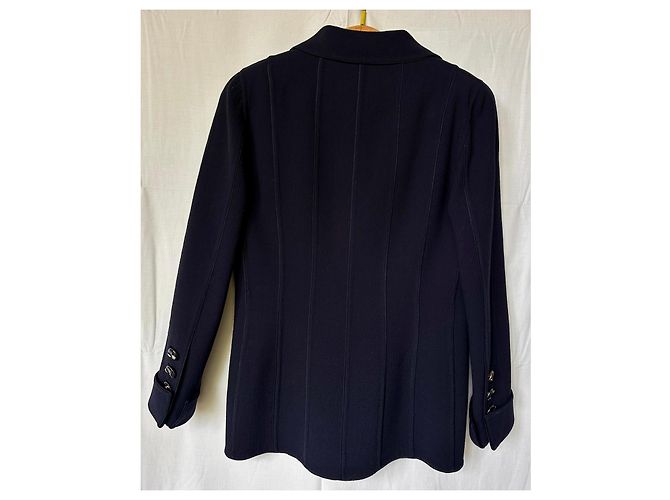Tailleur Chanel in lana nera con giacca e gonna Nero - vista 2