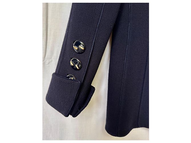 Tailleur Chanel in lana nera con giacca e gonna Nero - vista 5