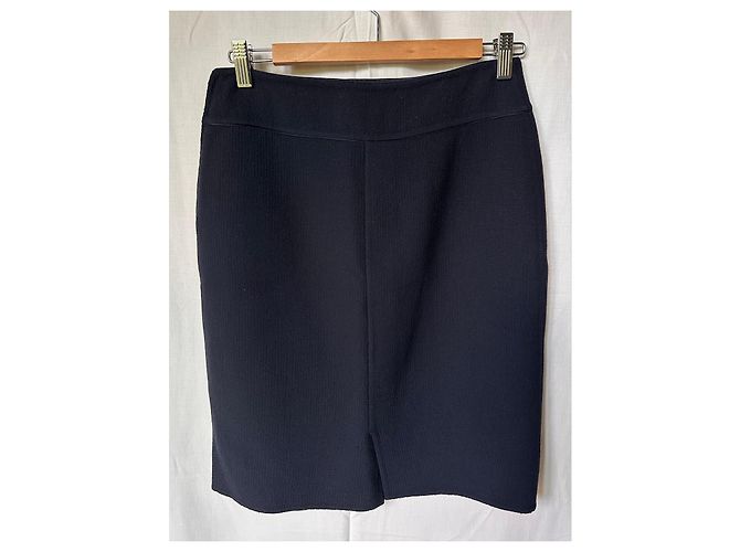 Tailleur Chanel in lana nera con giacca e gonna Nero - vista 6