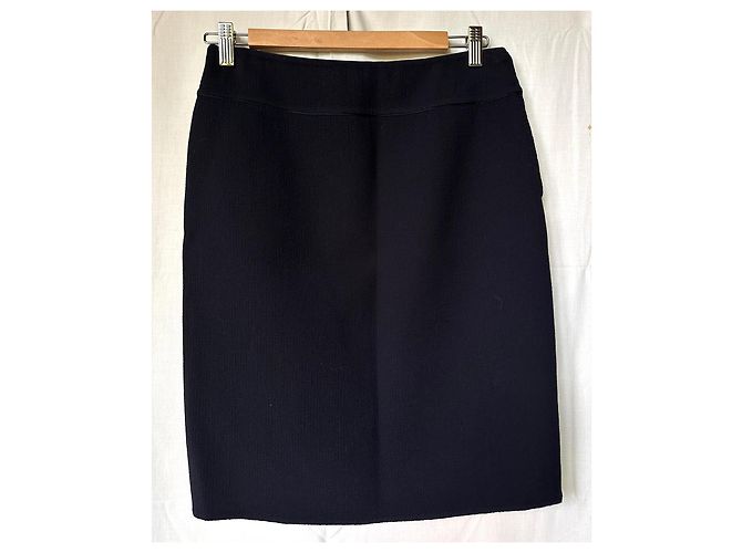 Tailleur Chanel in lana nera con giacca e gonna Nero - vista 7